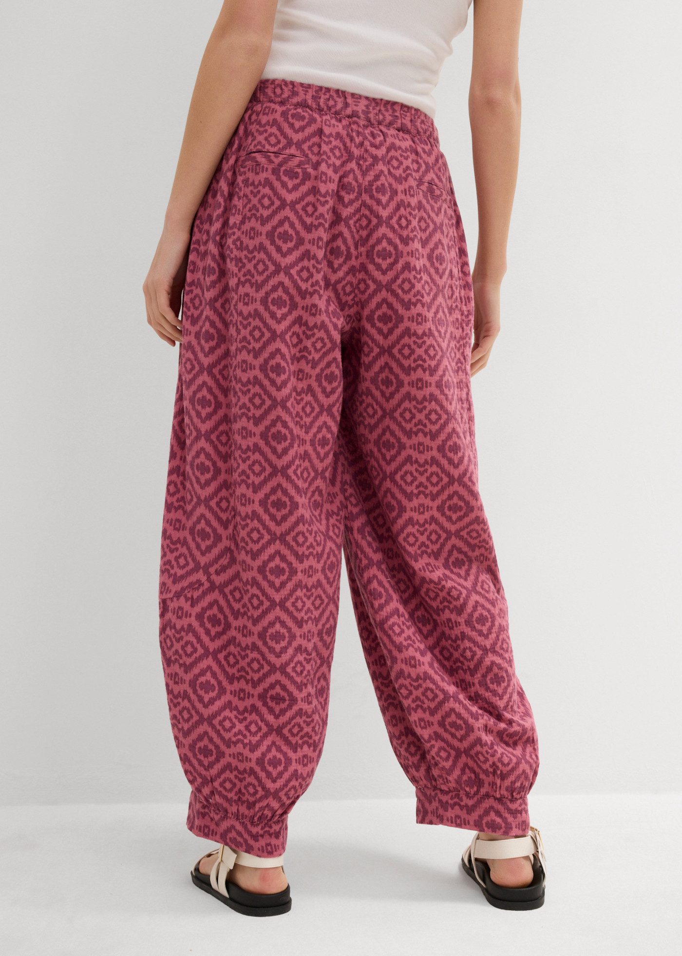 bonprix Pumphose Loose Fit, weites Bein, aus reiner Baumwolle
