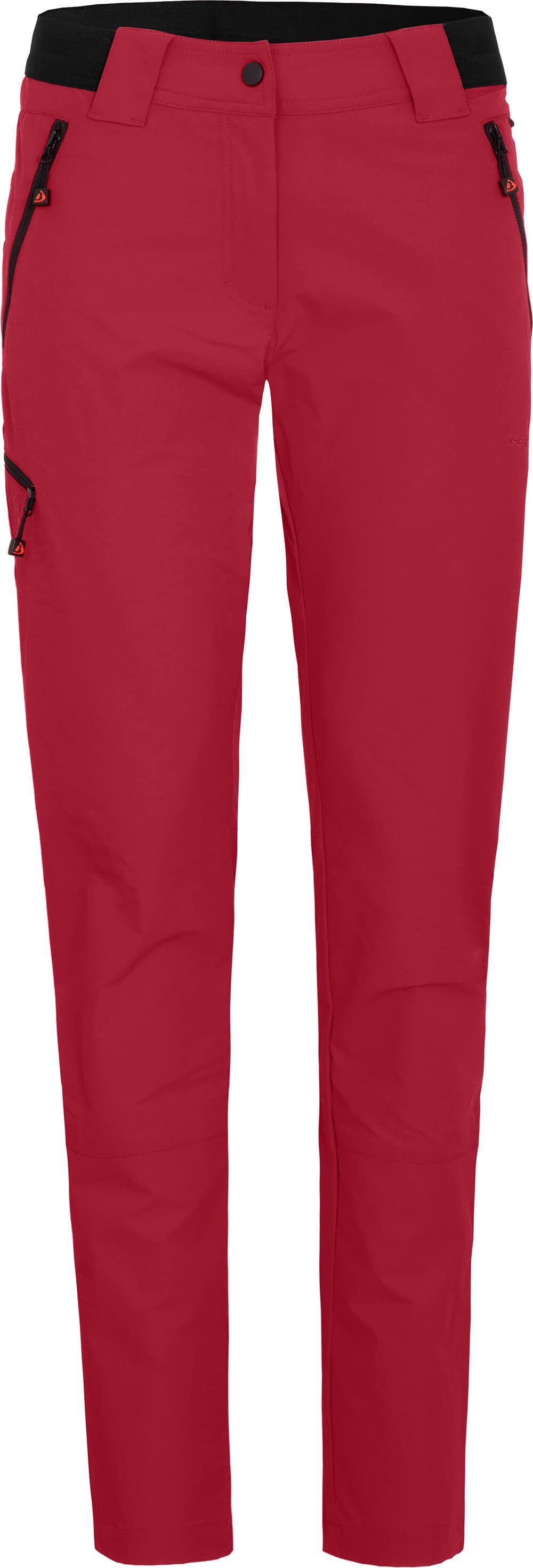 Bergson Outdoorhose VIDAA COMFORT (slim) Damen Wanderhose, leicht, strapazierfähig, Normalgrößen, rot | Outdoorhosen