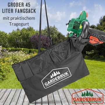 Gardebruk Laubsauger, 4 in 1 Benzin Blasgeschwindigkeit 68m/s Fangsack 45L inkl Werkzeug