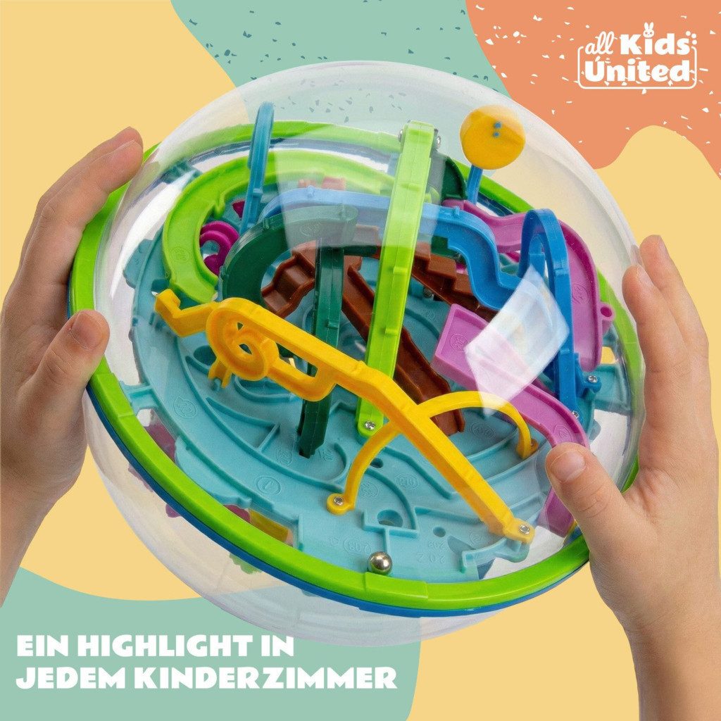 Goods+Gadgets 3D-Puzzle 3D Labyrinth Kugel Geschicklichkeitsspiel – Konzentration & Motorik, Puzzleteile, Magic Maze Kugelspiel