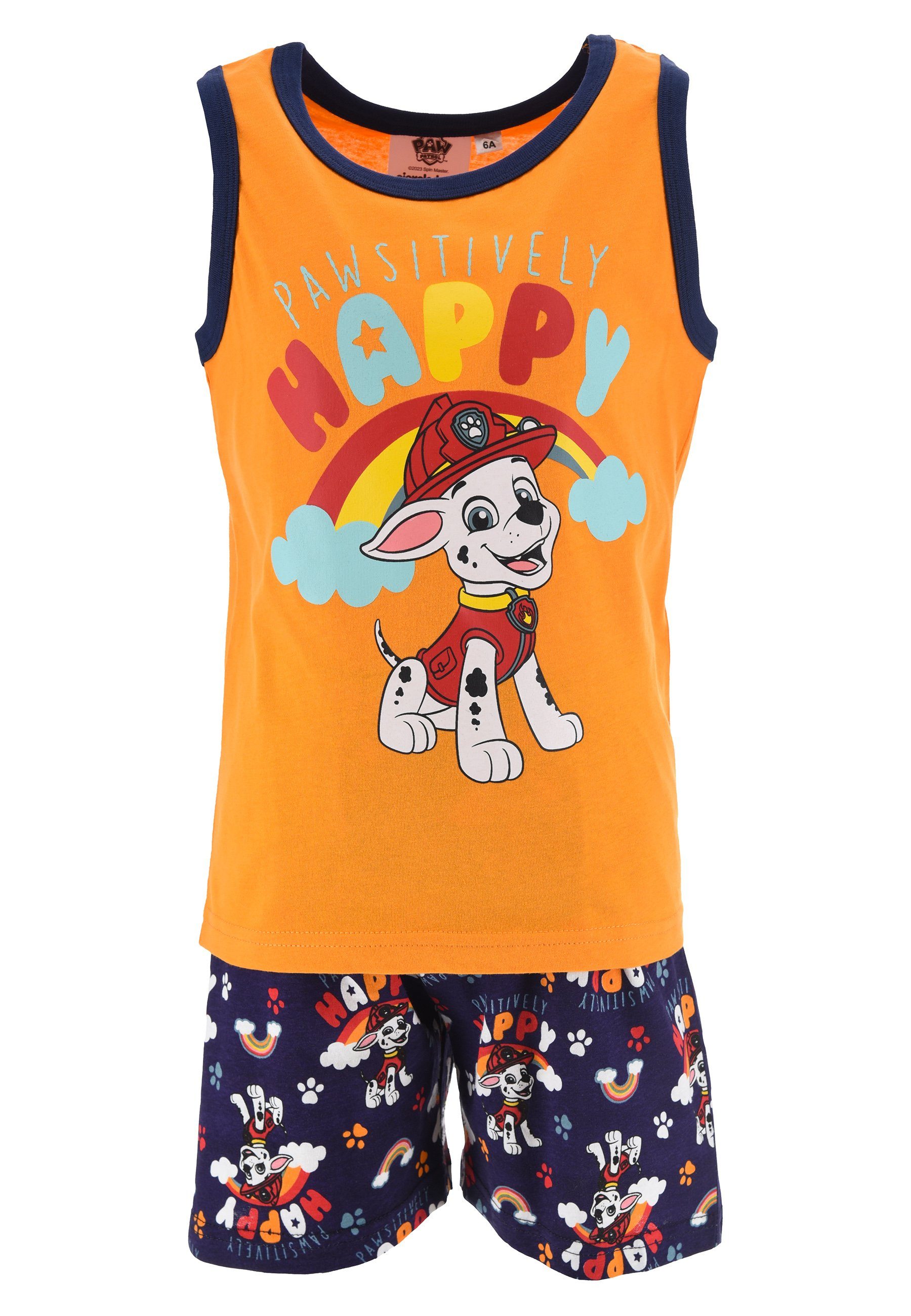 PAW PATROL Schlafanzug Marshall Tank-Top tlg) (2 Pyjama-Set Orange