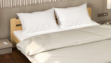 Siblo Holzbett Astra (Bett aus massiver-Holz, Holzbett mit Lattenrost), mit Lattenrost