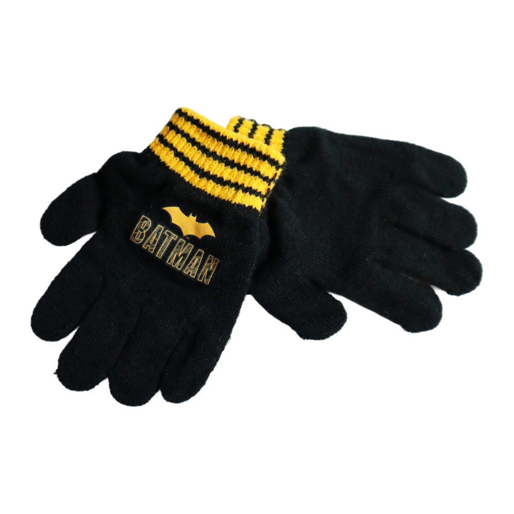 EplusM Bommelmütze DC Comics Batman Kinder Wintermütze Bommelmütze Handschuhe Gr. 52 bis 54