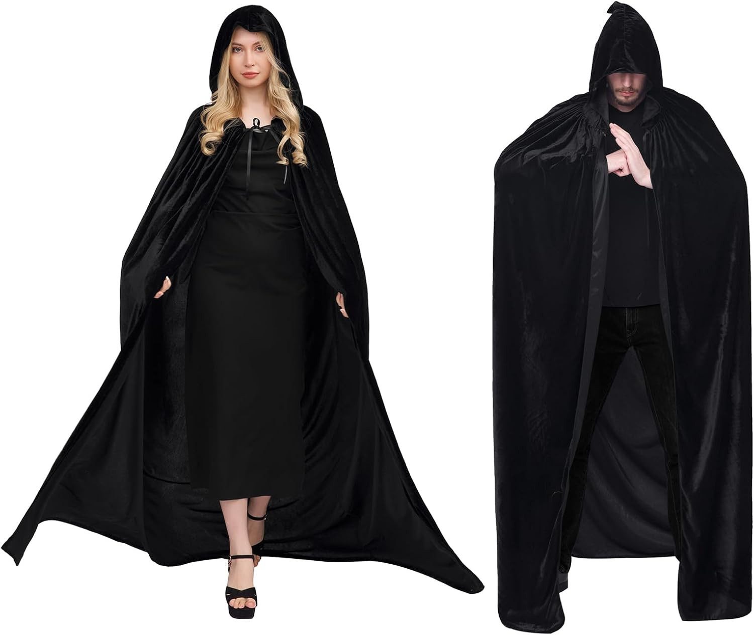 UE Stock Umhang Halloween Unisex Umhang mit Kapuze Cosplay Kostüm für Erwachsene Gr. S, für mysteriöses Erscheinungsbild