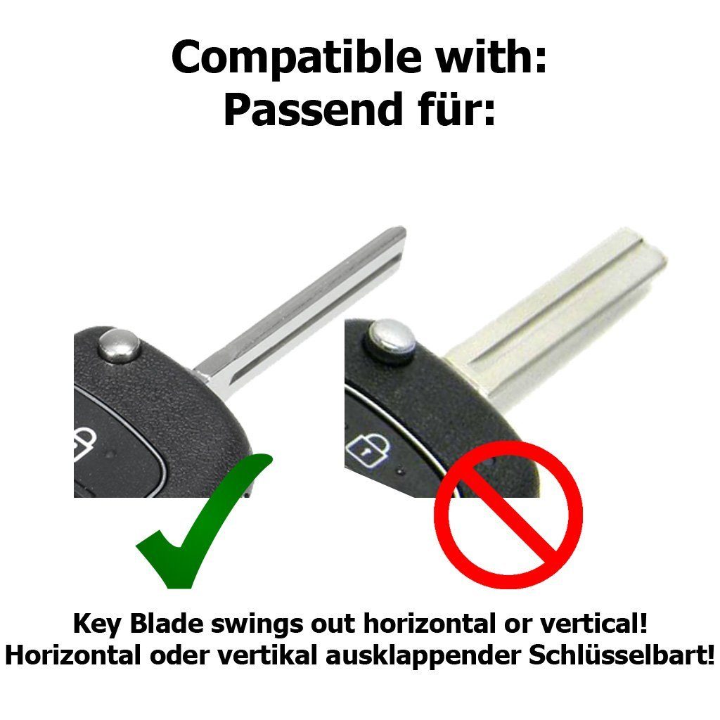 mt-key Schlüsseltasche Autoschlüssel Softcase Silikon Schutzhülle Grau, Hyundai i10 i20 i40 ix25 ix35 Tucson Accent Ioniq Sonata Santa Fe – Bild 3 von 4