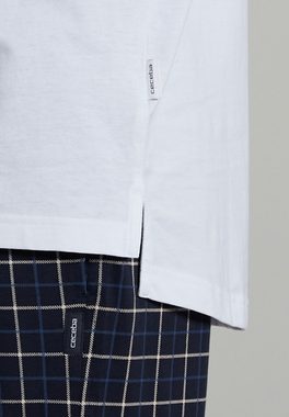CECEBA Pyjamaoberteil Houston 31237 Button Long Shirt (3er Vorteilspack) in reiner natürlicher Baumwoll-Qualität