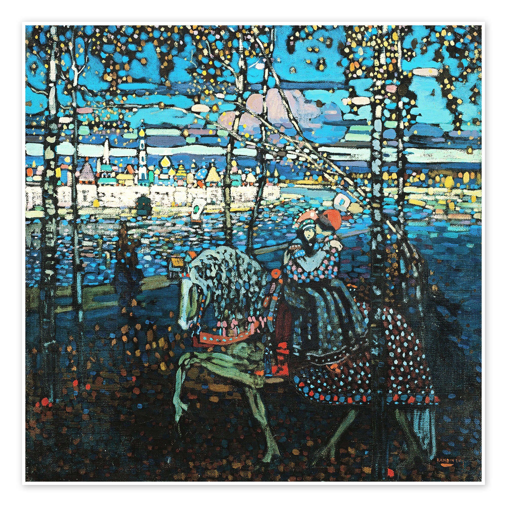 Posterlounge Wandbild Reitendes Paar, Wassily Kandinsky, erhältlich als Poster, Leinwandbild, Wandsticker oder Acrylglasbild