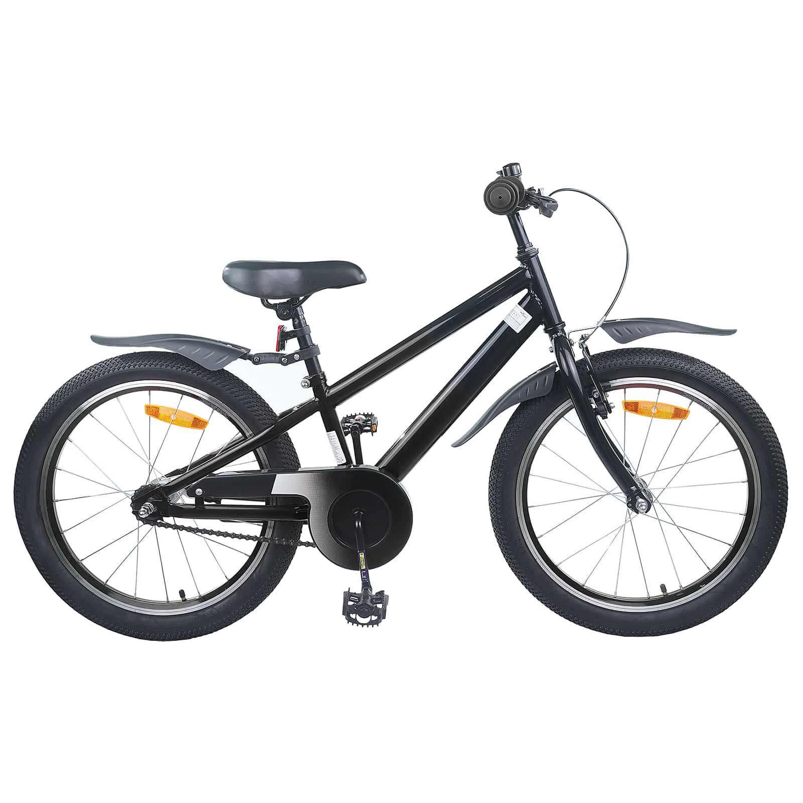 vidaXL Kinderfahrrad 123 x 51 x 78 cm Kinderfahrrad 18 Zoll für 5-7 Jahre alt Schwarz