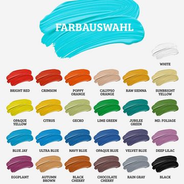 Tritart Bastelfarbe Hochpigmentiertes Acryl-Farben-Set mit Pinseln und Mischpaletten