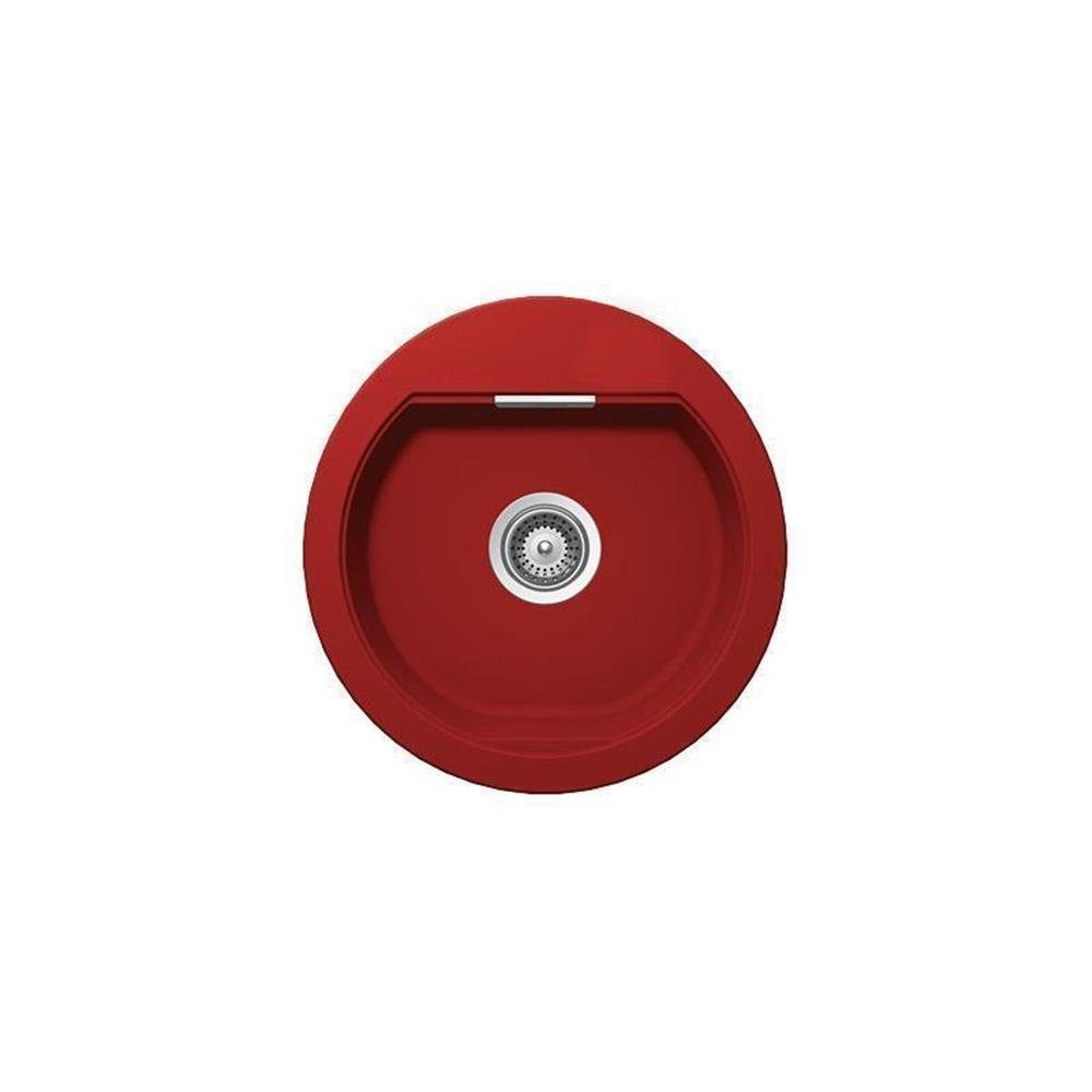 Schock Granitspüle Schock Einbauspüle Cristadur Mono R-100 A Rouge ROU Exzenterbedienung, 48,5/48,5 cm