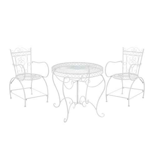 CLP Garten-Essgruppe Sheela, aus lackiertem Eisen, 1 Tisch & 2 Stühle