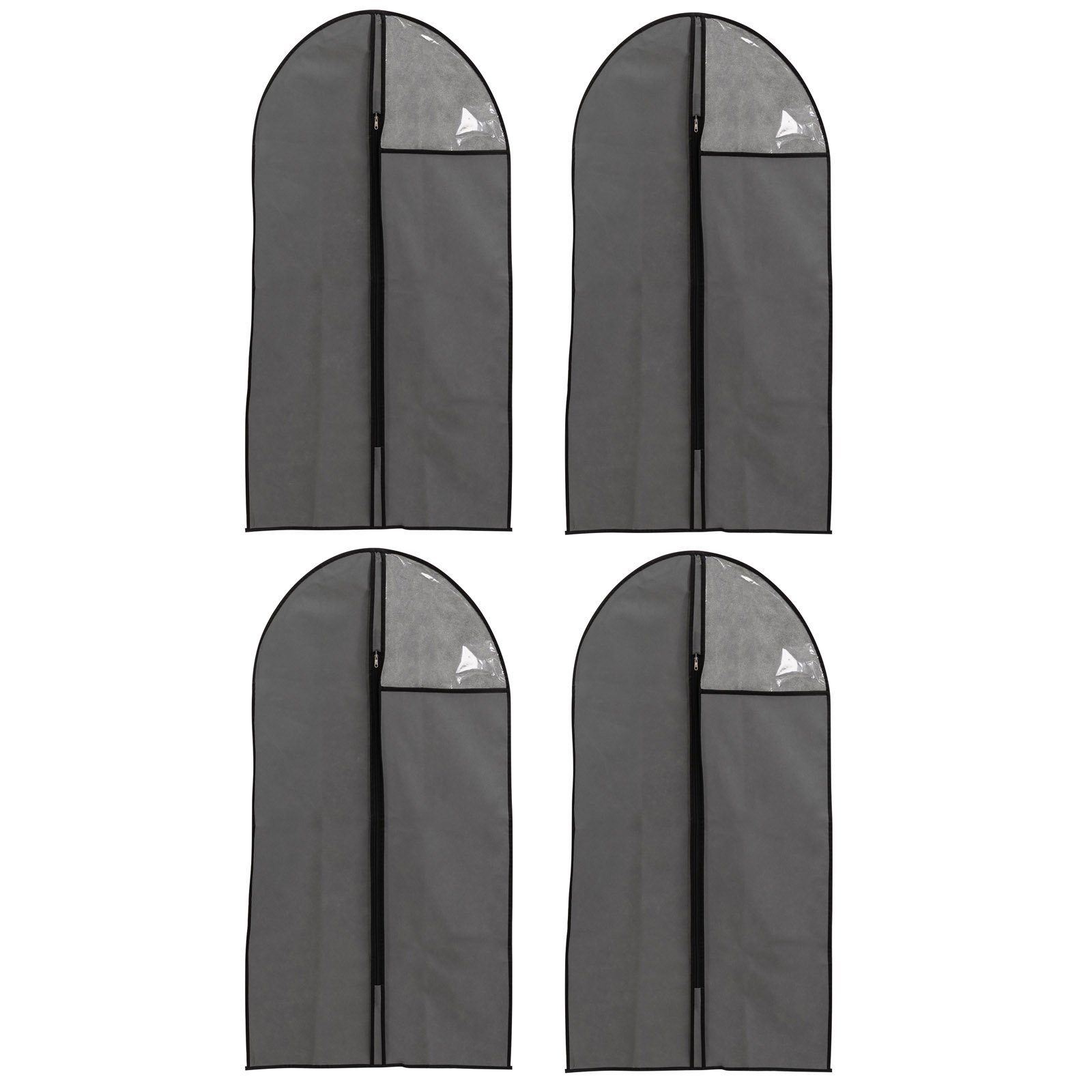 Kleidersack St) x (4 80 HAC24 Kleiderhülle Reißverschluss cm mit g/m² & Premium Kleidersack Vliesstoff Sichtfenster 100 Kleiderschutz 60 Schutzhülle