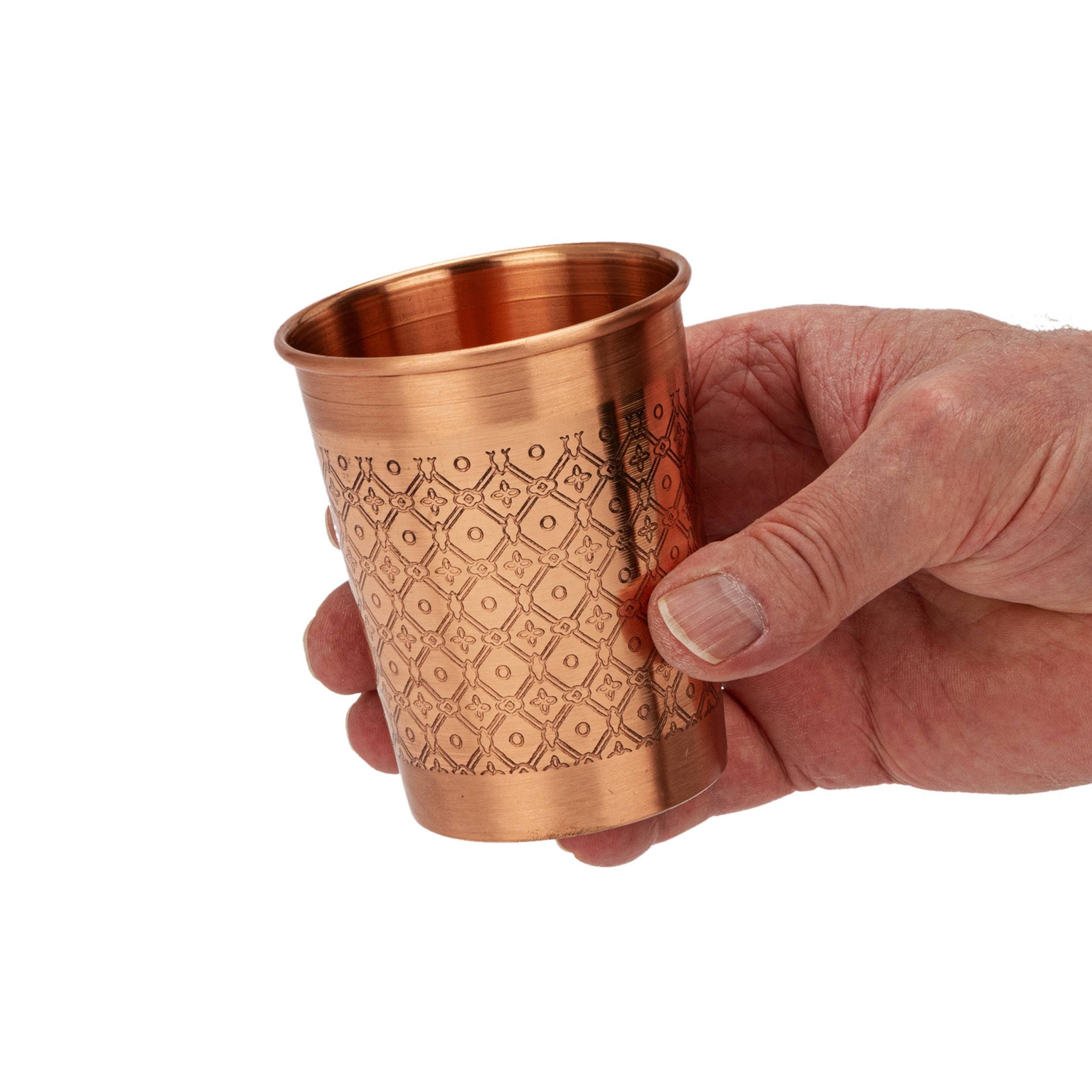 NKlaus Trinkflasche Mosaik Kupferbecher 300 ml - Handgefertigter Ayurvedischer Trinkbecher