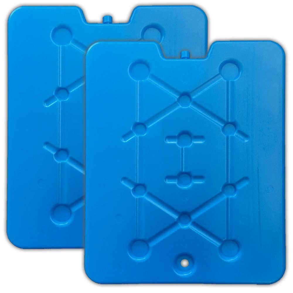 HAC24 Kühlakku 2er Set XXL Flache Kühlelemente blau Kühlakkus Kühlbox Kühlpads Kühltasche, 25,5 x 32 x 1,3 cm, 800 g je Akku