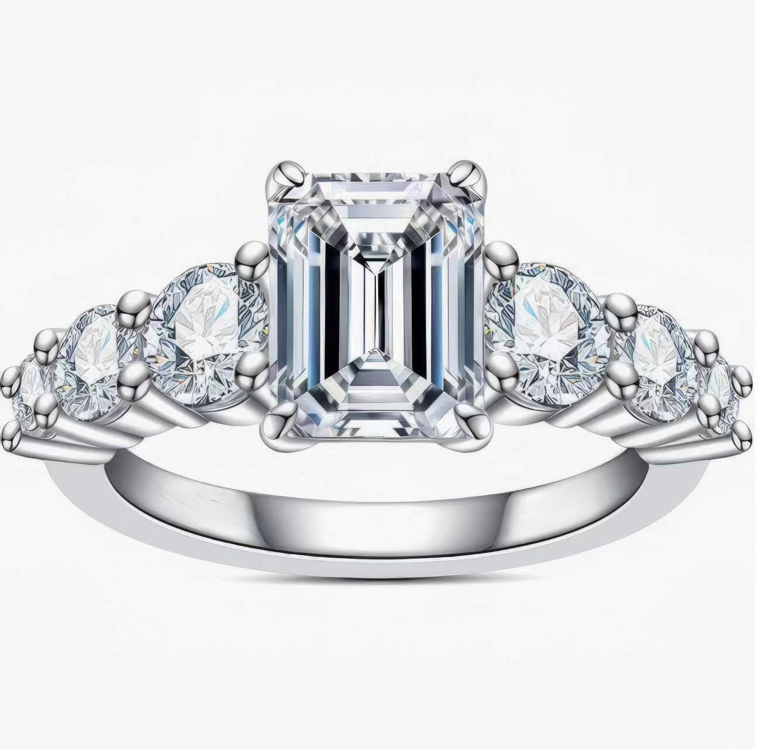 Diamantring statement ring,2ct d Diamantring im Smaragdschliff,gold ring