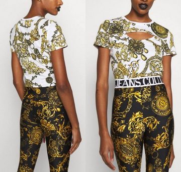 Versace T-Shirt VERSACE JEANS COUTURE Cropped Tee Baroque Jewelry Logo T-shirt Bluse S