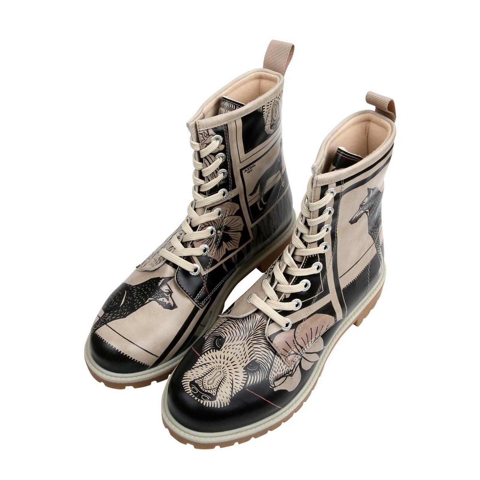 DOGO Long Boots Schnürstiefel Bad Boy Damen Stiefeletten, Longe Schnürboots Handgefertigt