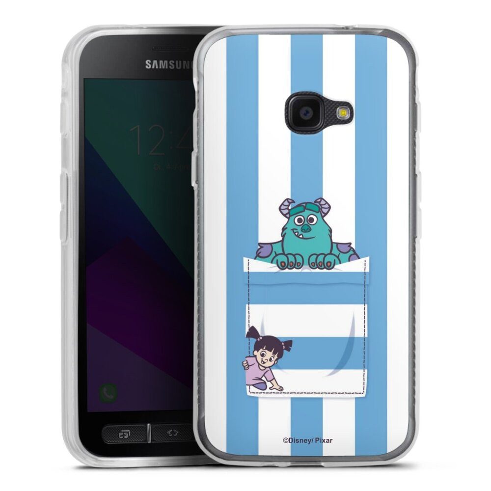 DeinDesign Handyhülle Disney Pixar Die Monster AG Fanartikel Monster AG Striped Pattern, Samsung Galaxy Xcover 4s Silikon Hülle Bumper Case Handy Schutzhülle