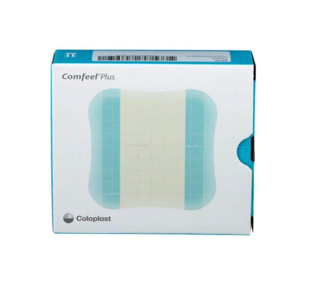 Coloplast Wundpflaster COMFEEL Plus flexib.Hydrokoll.Verb.10x10 cm (Spar Set, 10 St., Hygienische Wundheilung Auflage), Wundschutz gegen Bakterien, Flexible Wundauflage