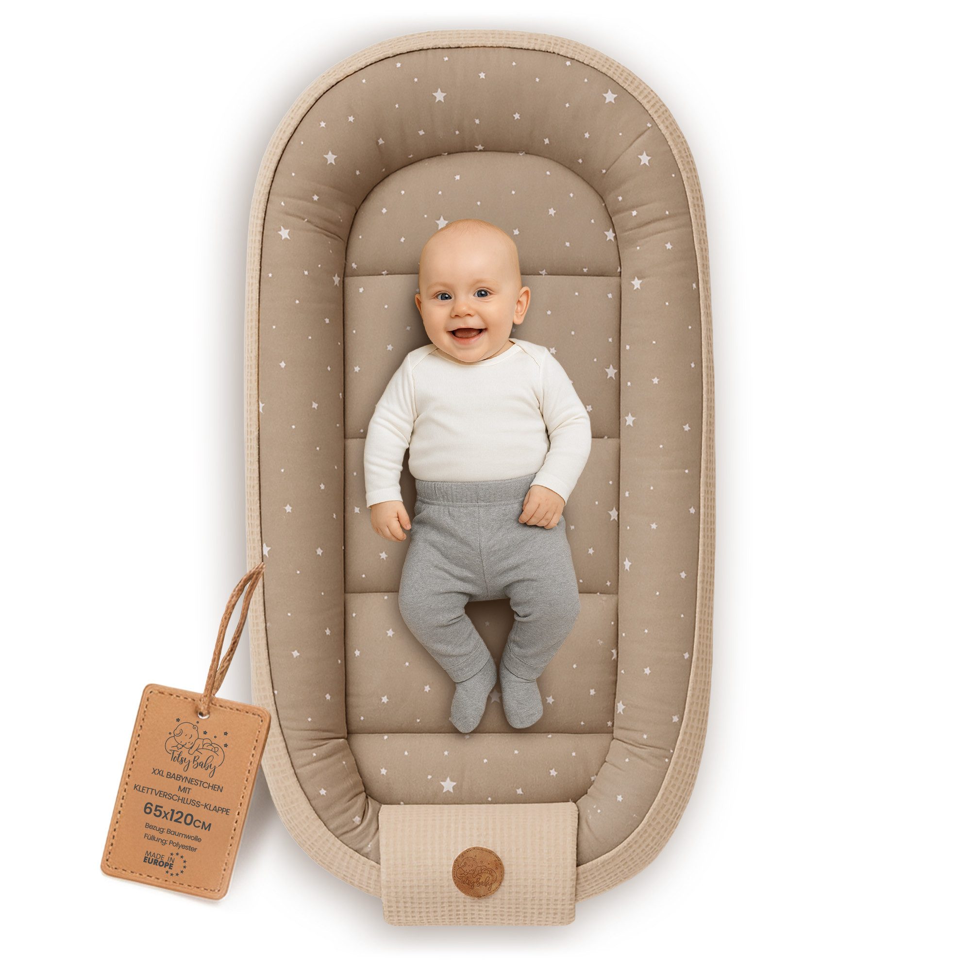 Totsy Baby Nestchenschlange Babynest Neugeborene Nestchen Baby - Kokon Handmade