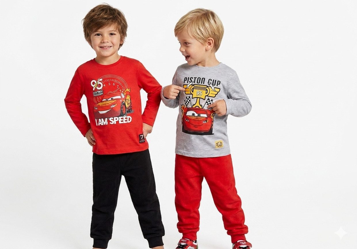 Cars Pyjama 2x Cars Schlafanzüge Jungen 3 - 8 Jahre Pyjama Doppelpack 98 - 128