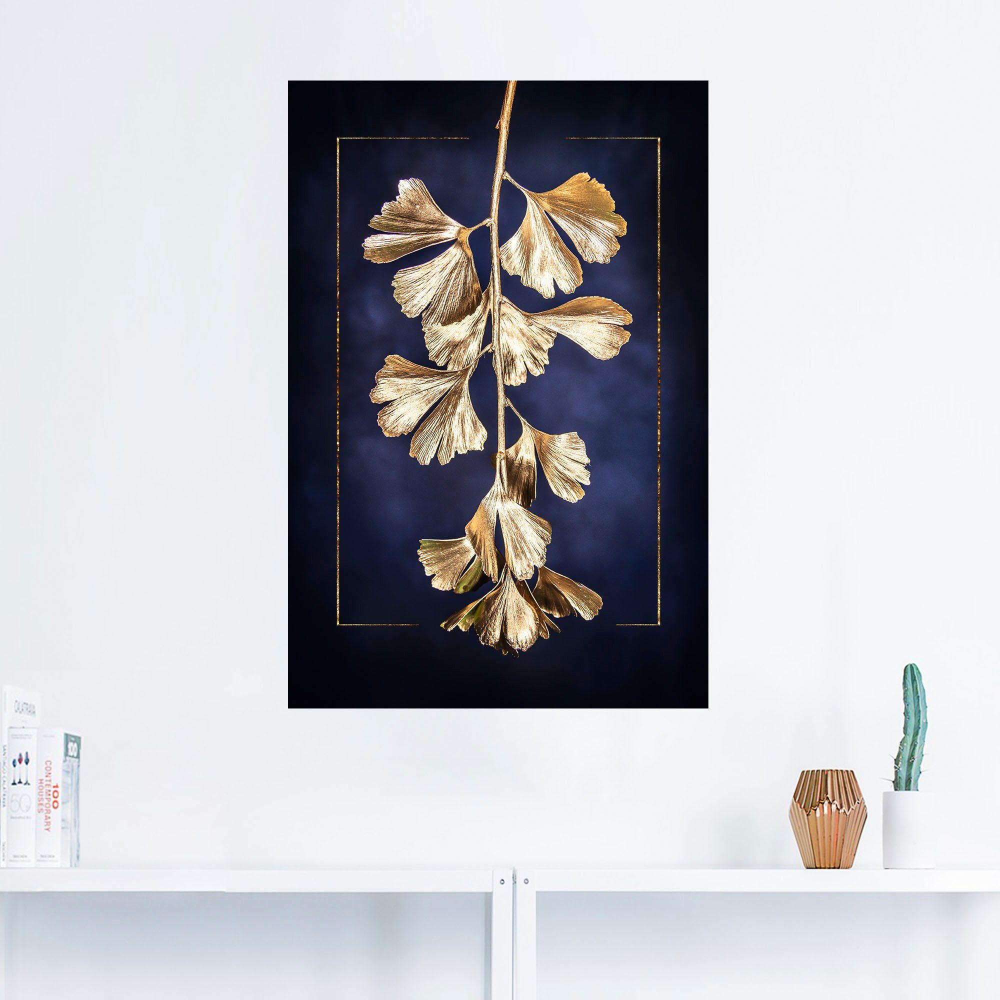 Artland Wandbild »Goldener Gingko«, Blätterbilder (1 Stück), in vielen Größen & Produktarten - Alubild / Outdoorbild für den Außenbereich, Leinwandbild, Poster, Wandaufkleber / Wandtattoo auch für Badezimmer geeignet-HomeTrends