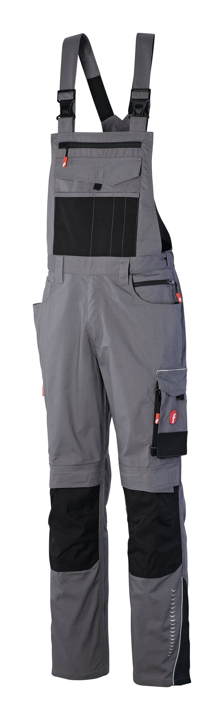 fortis Latzhose Herren Performance grau/schwarz günstig online kaufen