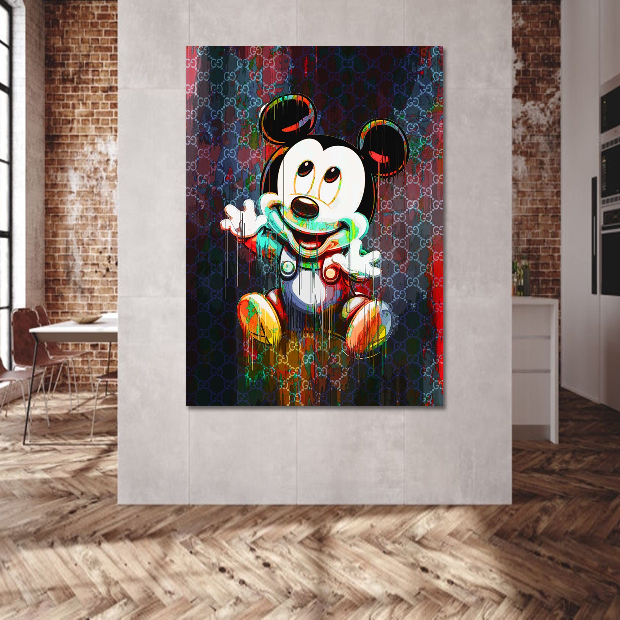 Leinwand in als Poster Größen, gerahmte Micky & Maus Canva Art, 4 Wandbilder XXL-Wandbild Bild, Baby, ArtMind Premium Wall