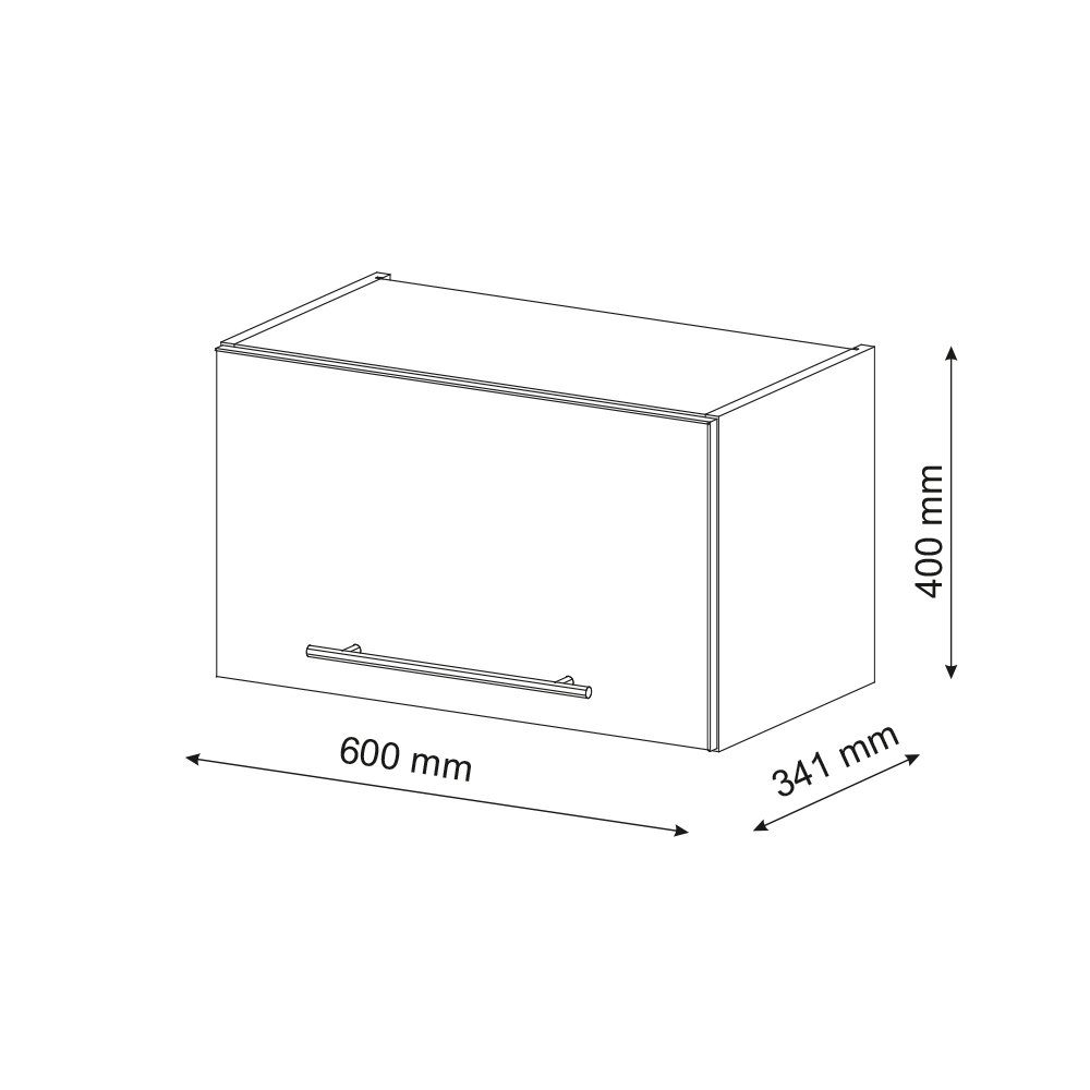 Vicco Hängeschrank Fame-Line, Anthrazit Hochglanz/Weiß, 60 cm Flach (1-St)