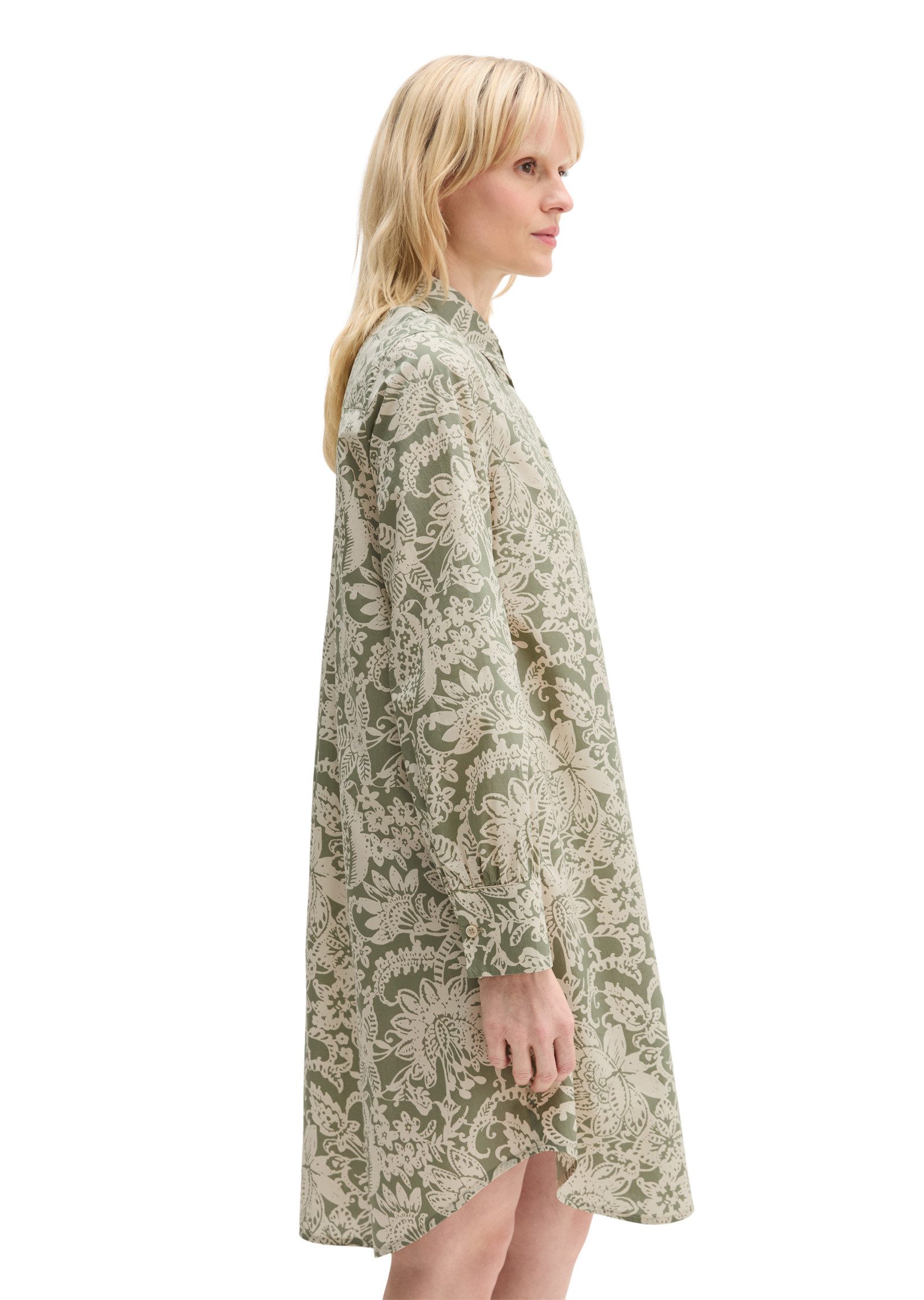 Marc O'Polo Hemdblusenkleid aus Papertouch-Popeline mit Allover-Print