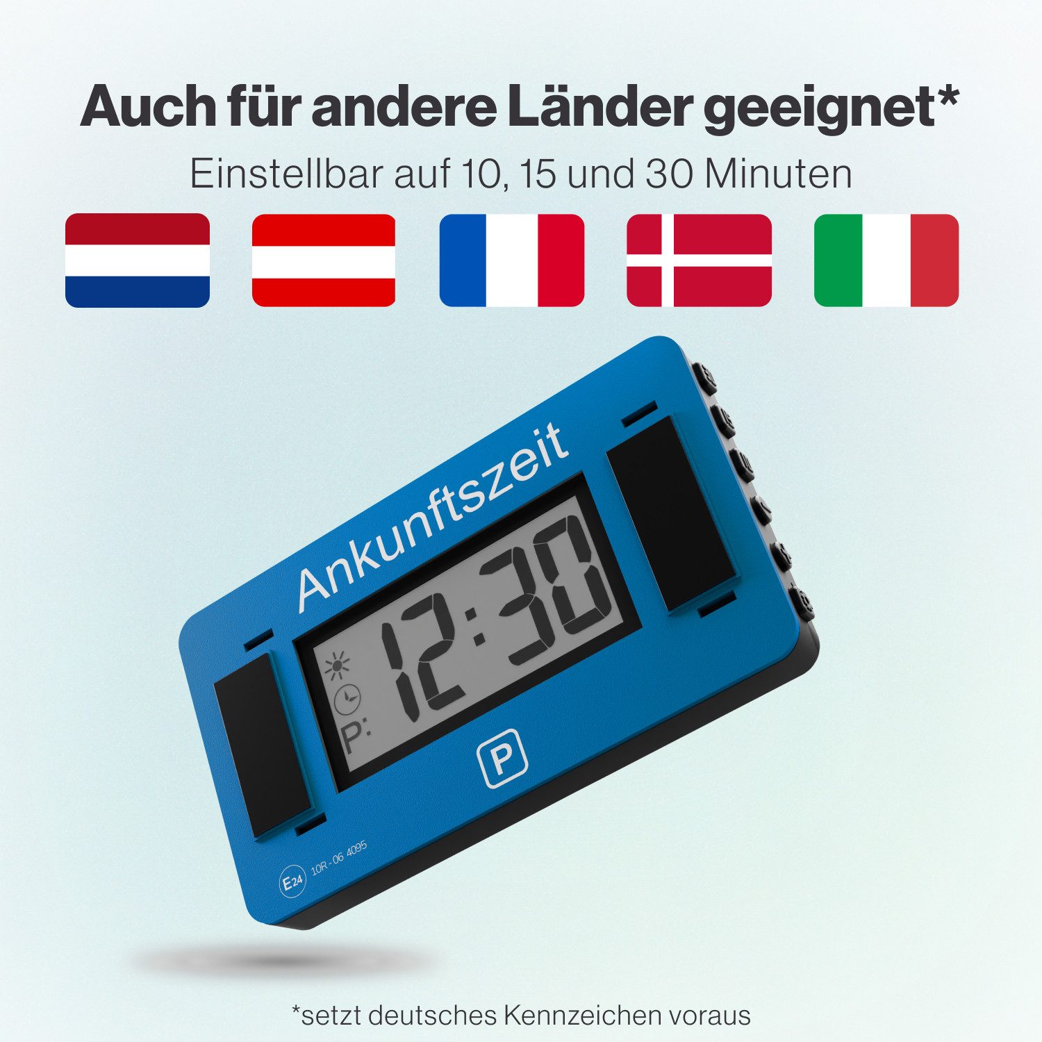 Parkwächter elektronische Parkscheibe Parkwächter Digitale Parkscheibe V2 zugelassen Datenschutz-Funktion