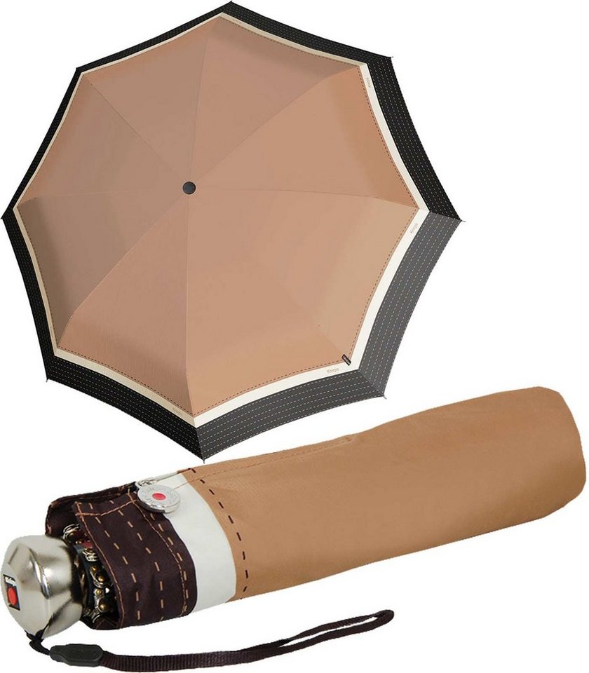Knirps® Taschenregenschirm stabiler Herrenschirm mit Auf-Automatik,  klassisch-edel