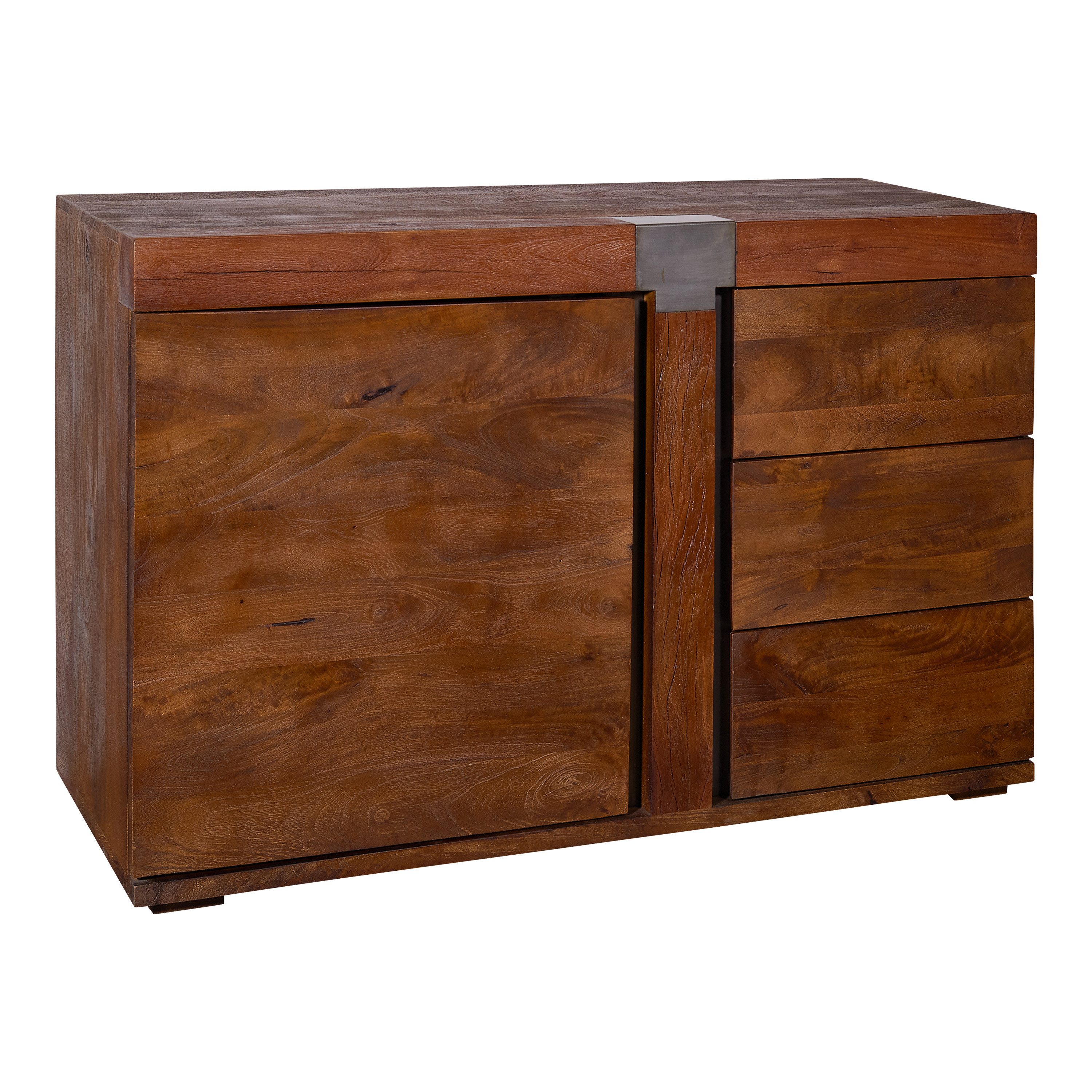 Massivmoebel24 Sideboard AMSTERDAM Mango Massivholz braun (Massivholz montiert 53 kg AMSTERDAM #09), Mango 115x45x75 cm (BxTxH) braun lackiert