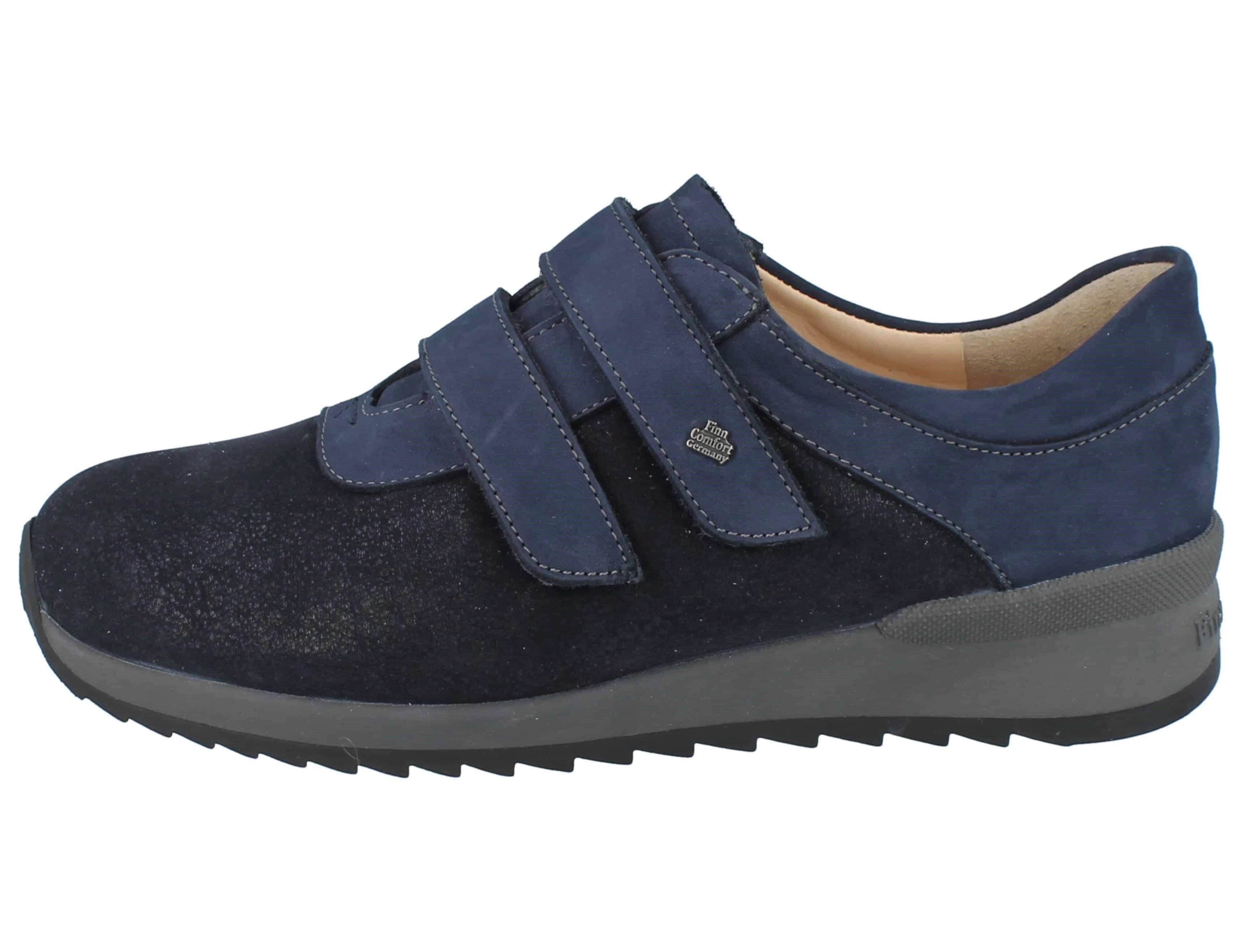 Finn Comfort FINN COMFORT Ivrea Stretch Damen Kletthalbschuhe dunkelblau Schnürschuh Wechselfußbett