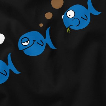 MoonWorks Print-Shirt Herren T-Shirt Fische lustig Fischfurz Fun-Shirt furzen Witz Scherz Meme Moonworks® mit Print