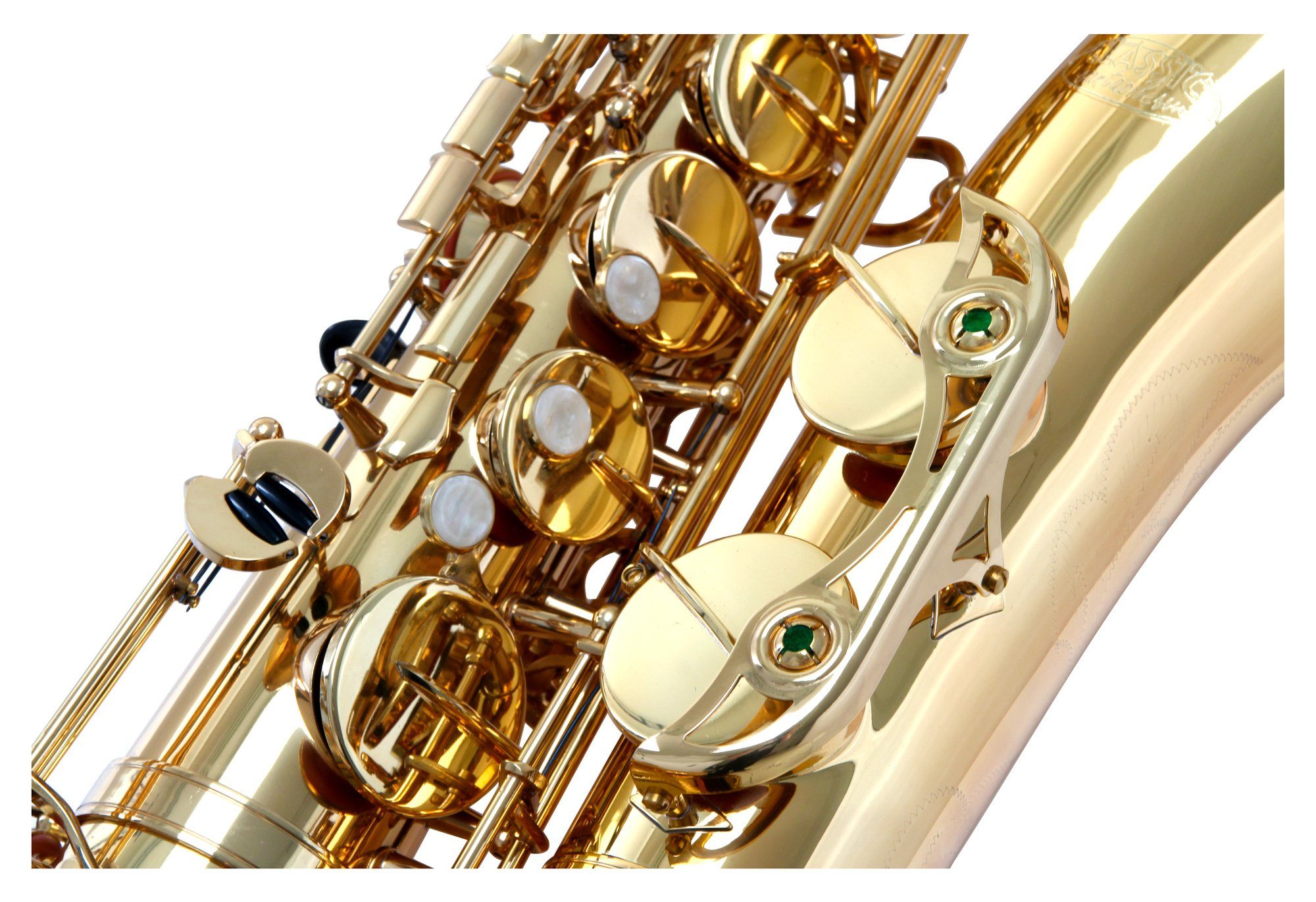 Classic Cantabile Saxophon TS-450 Tenorsaxophon, Spar-Set, 9-St., inkl. Metro-Tuner, Saxophonständer und Notenständer, Bb-Stimmung, Hoch-Fis-Klappen, ergonomische Klappenmechanik