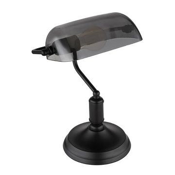 Globo Schreibtischlampe, Leuchtmittel inklusive, Warmweiß, Farbwechsel, Bankerlampe Tischleuchte RGB LED Fernbedienung Schreibtischlampe Rauch