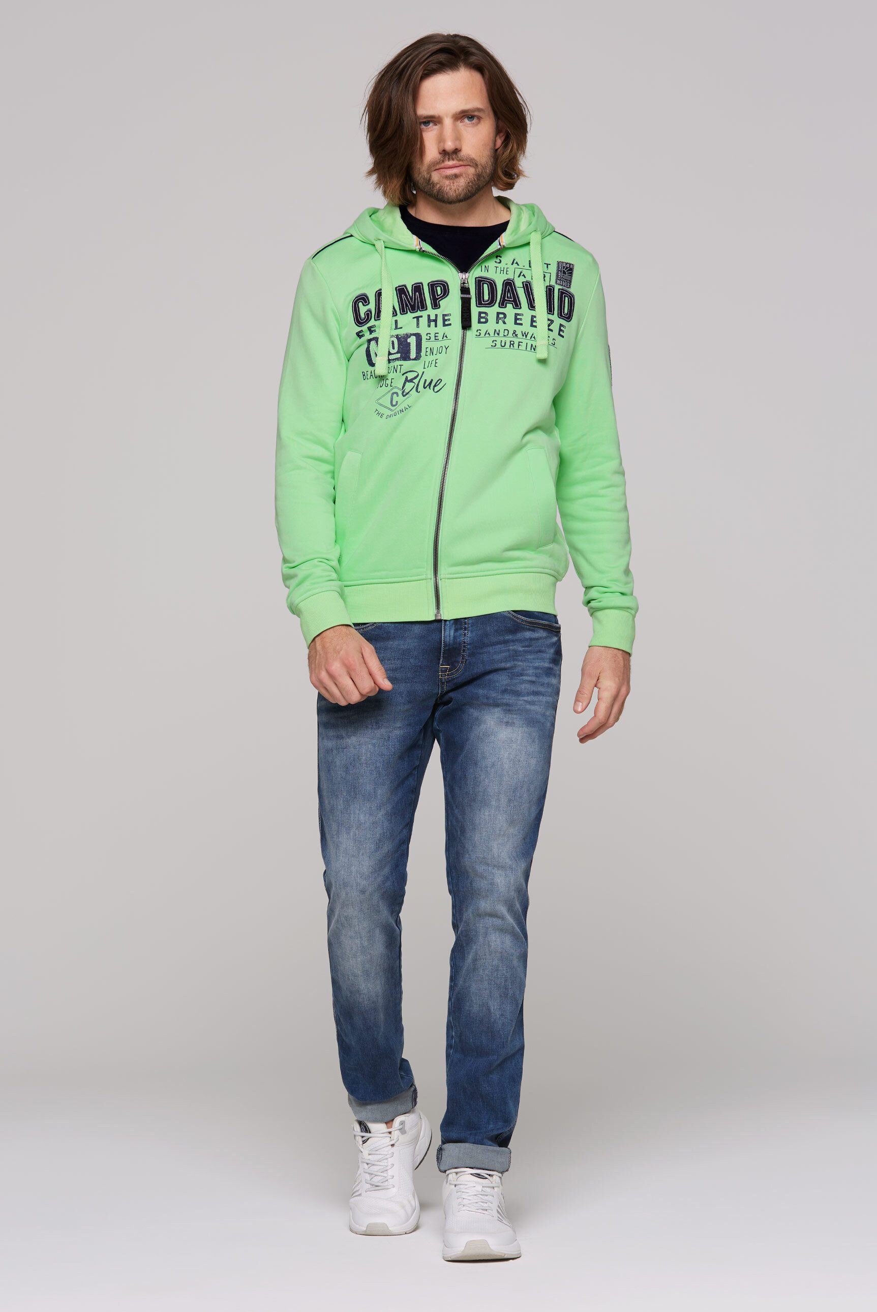 CAMP DAVID Kapuzensweatjacke mit Baumwolle