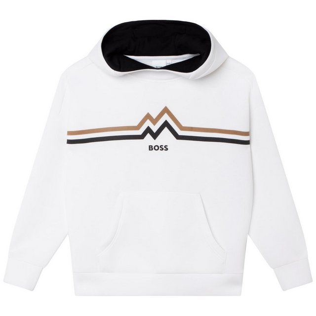 BOSS Kapuzensweatshirt »HUGO BOSS Kids Hoodie Sweater beige Logoprint in braun«