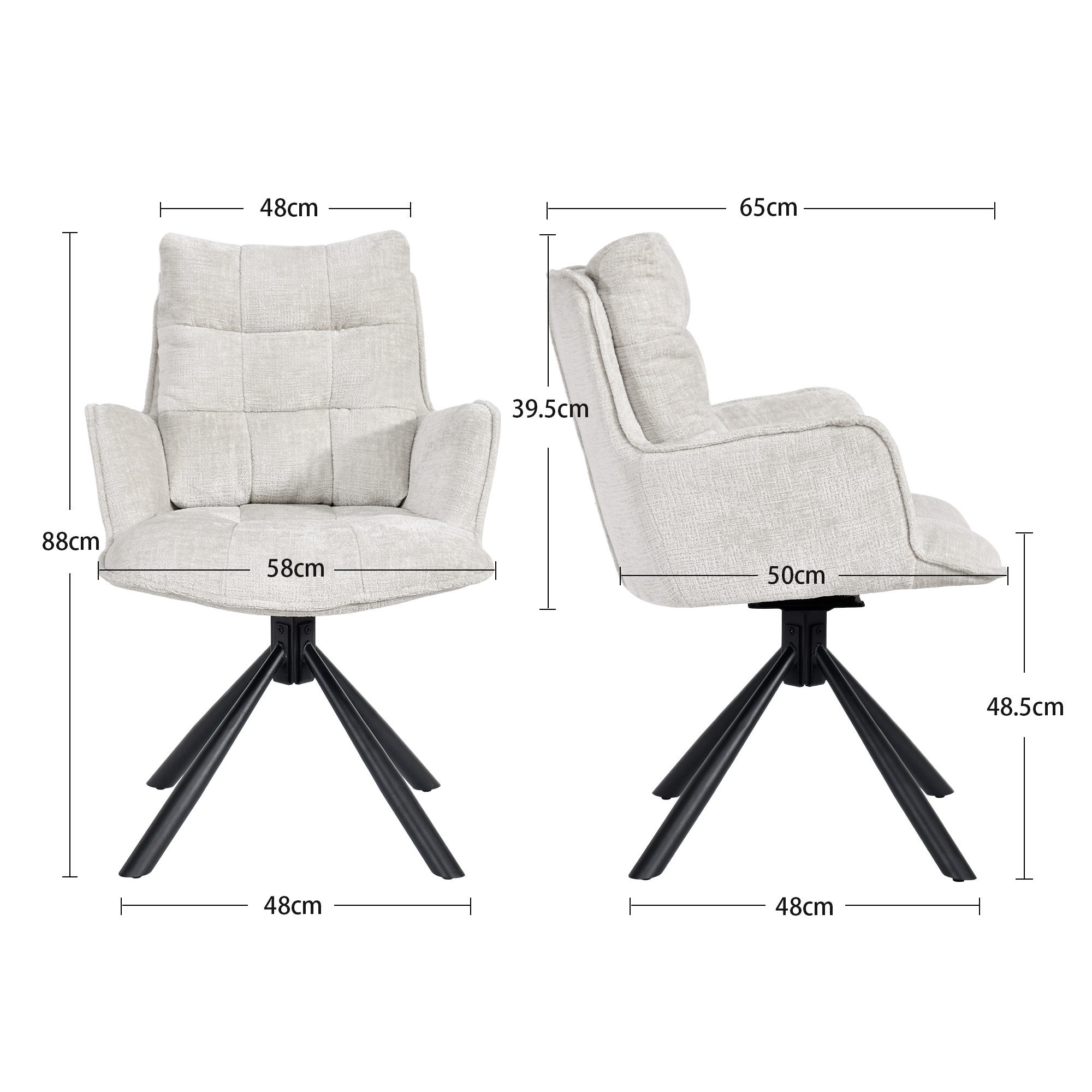 Duhome Esszimmerstuhl (8610A), 180° drehbar Rückstellfunktion, Automatische günstig online kaufen