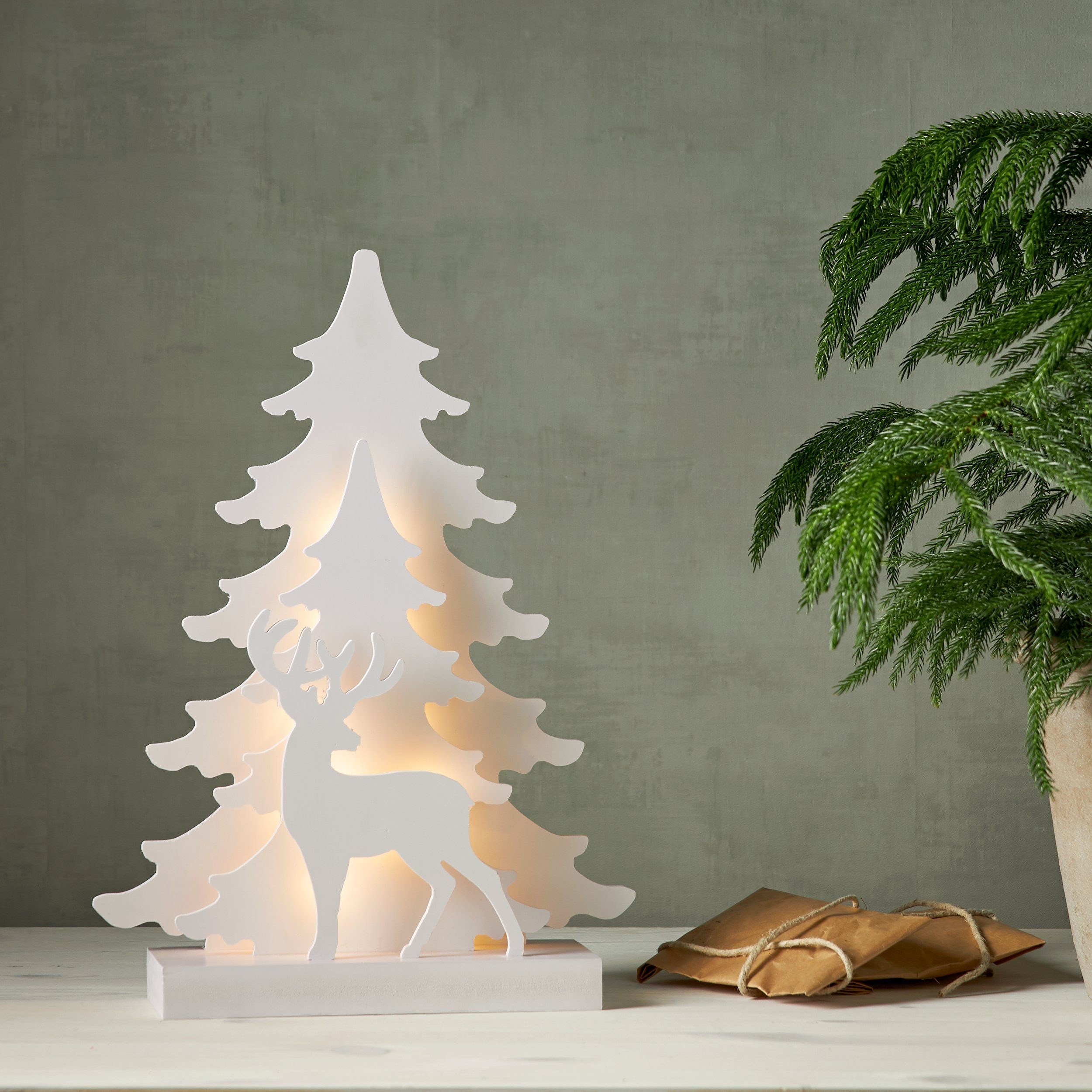 EGLO Dekoobjekt Grandy, Weihnachtsdeko, Wald, Hirsch, mit Timer und batteri günstig online kaufen