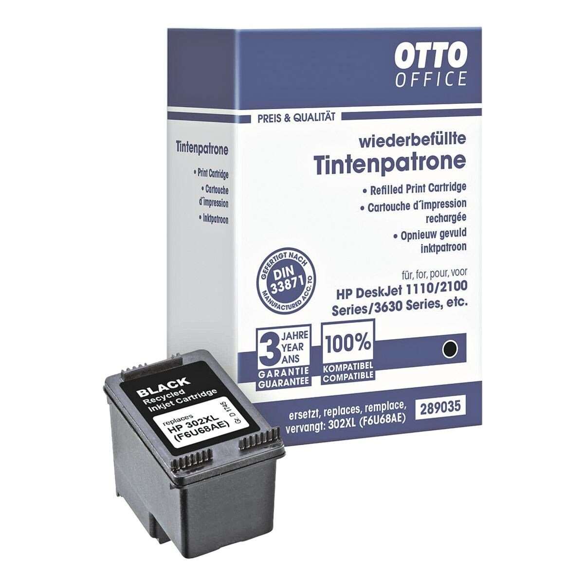 Otto Office  Office Tintenpatrone (ersetzt HP »F6U68AE« Nr. 302 XL, schwarz)