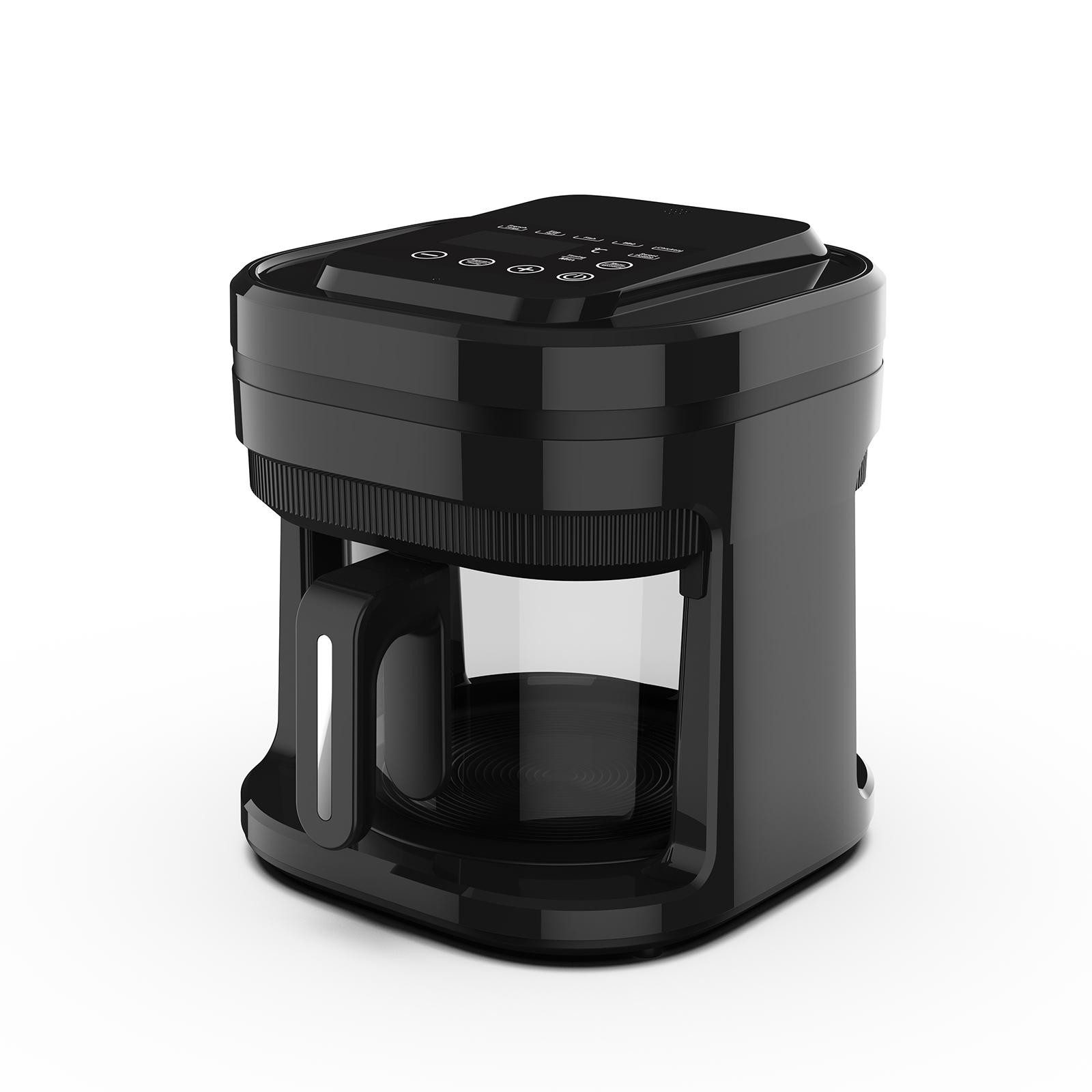 BBWL Heißluftfritteuse 5L Glas Airfryer mit Timer 200 Min, 1350 W, Temperaturregelung 80–200°C Edelstahl Heizelement Elektronisch
