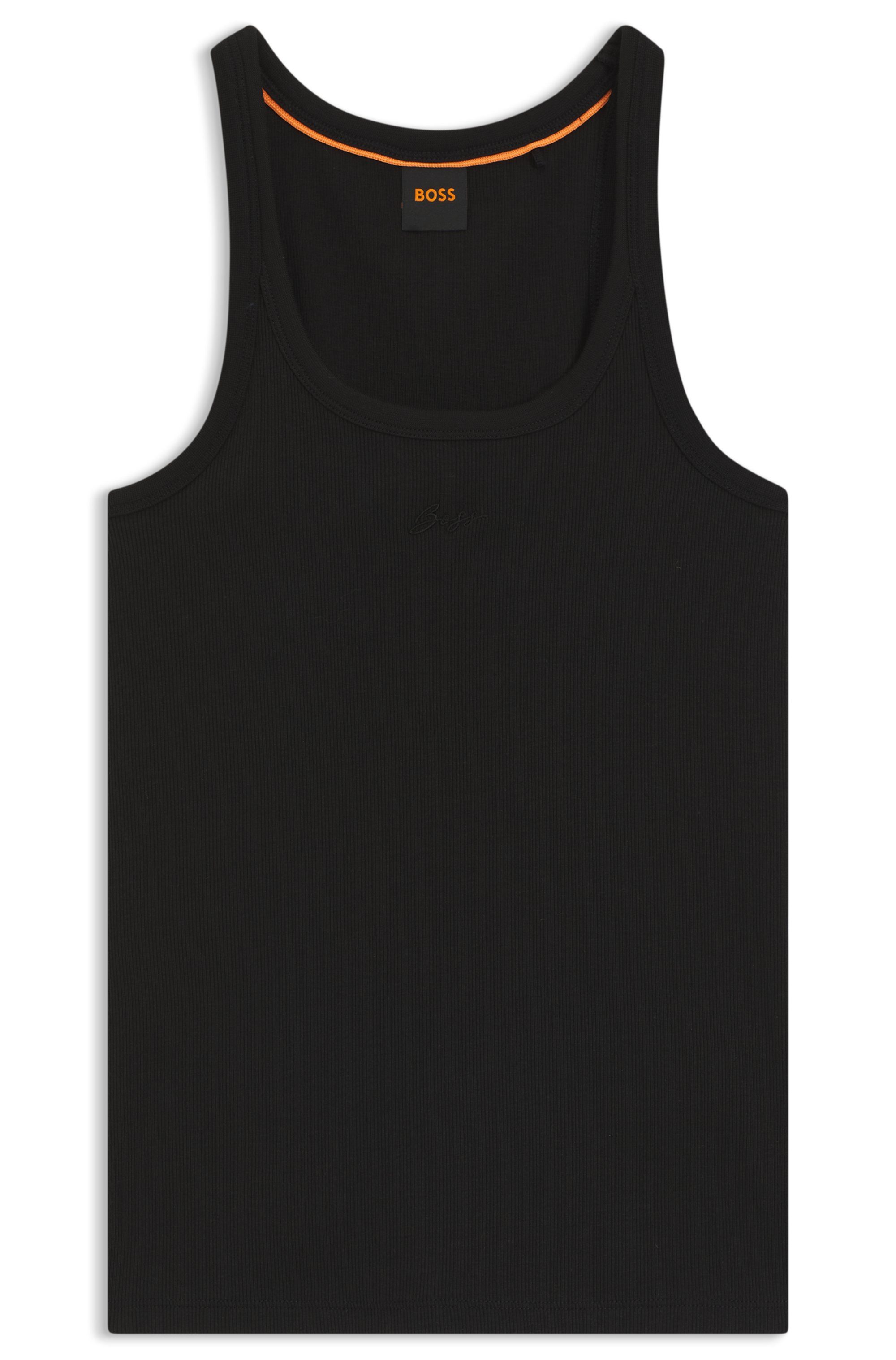 BOSS ORANGE Ripptanktop Epetite Premium Damenmode Slim Fit mit Logostickerei – Bild 5 von 5