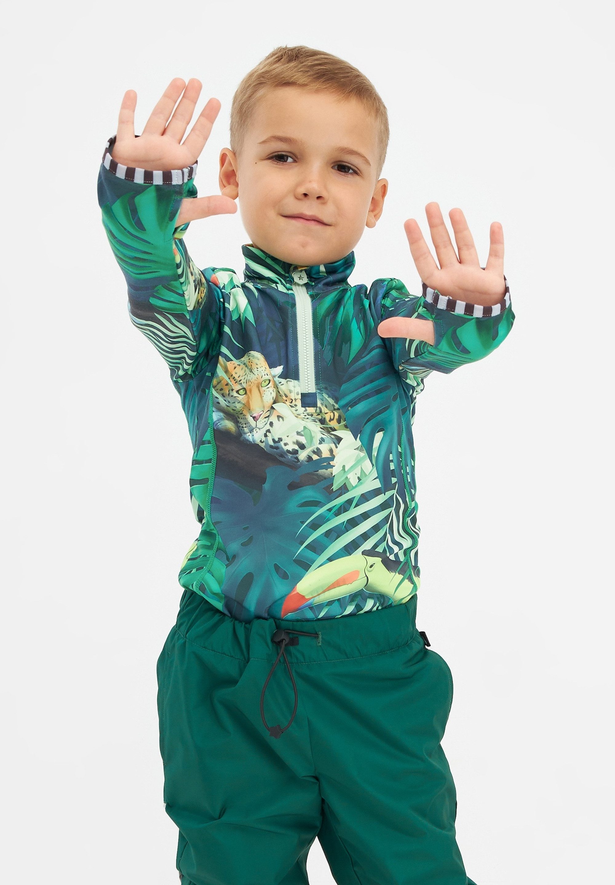 WeeDo Langarmshirt JUNGLE Feuchtigkeitsregulierendes Funktionsshirt für Kinder