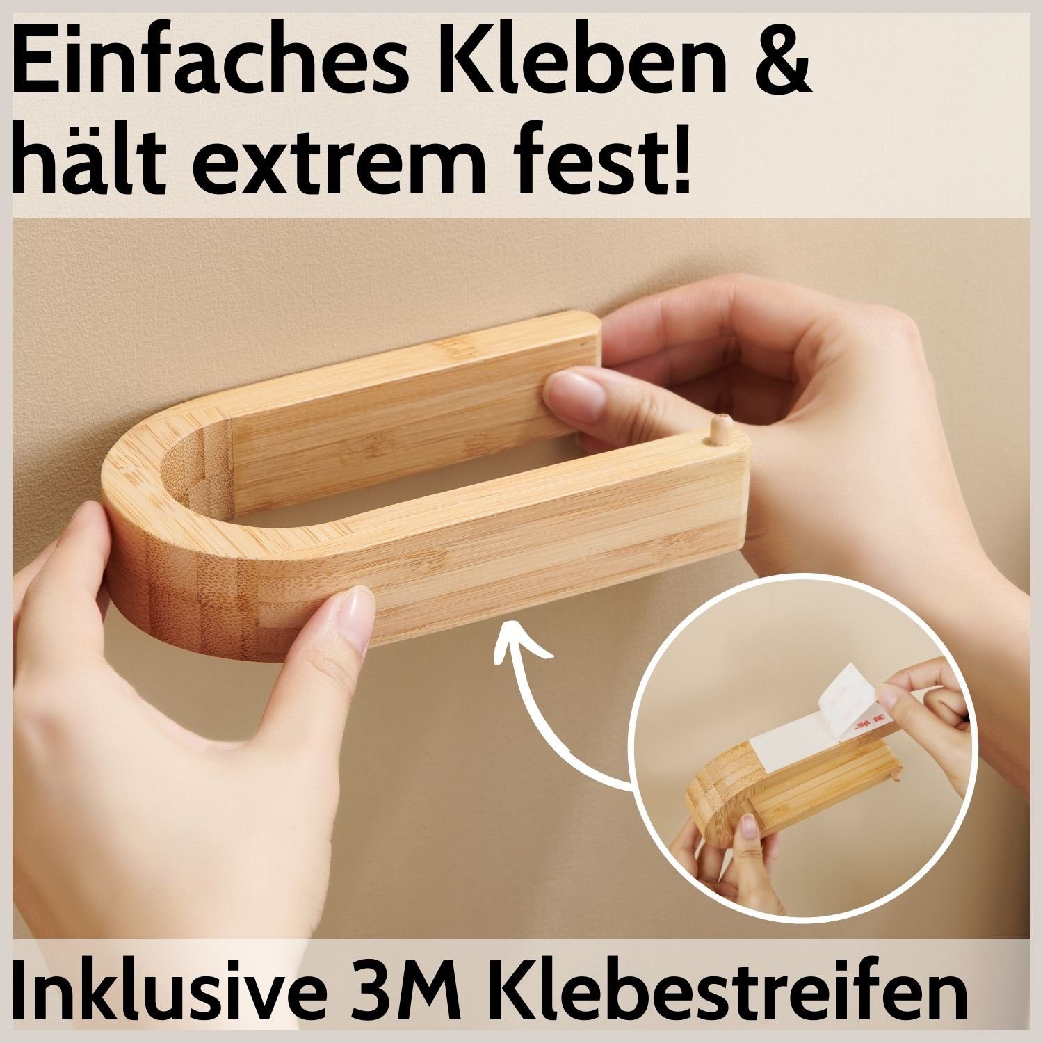 DEKAZIA Toilettenpapierhalter ohne Bohren aus 100% FSC®-zertifiziertem Bamb günstig online kaufen
