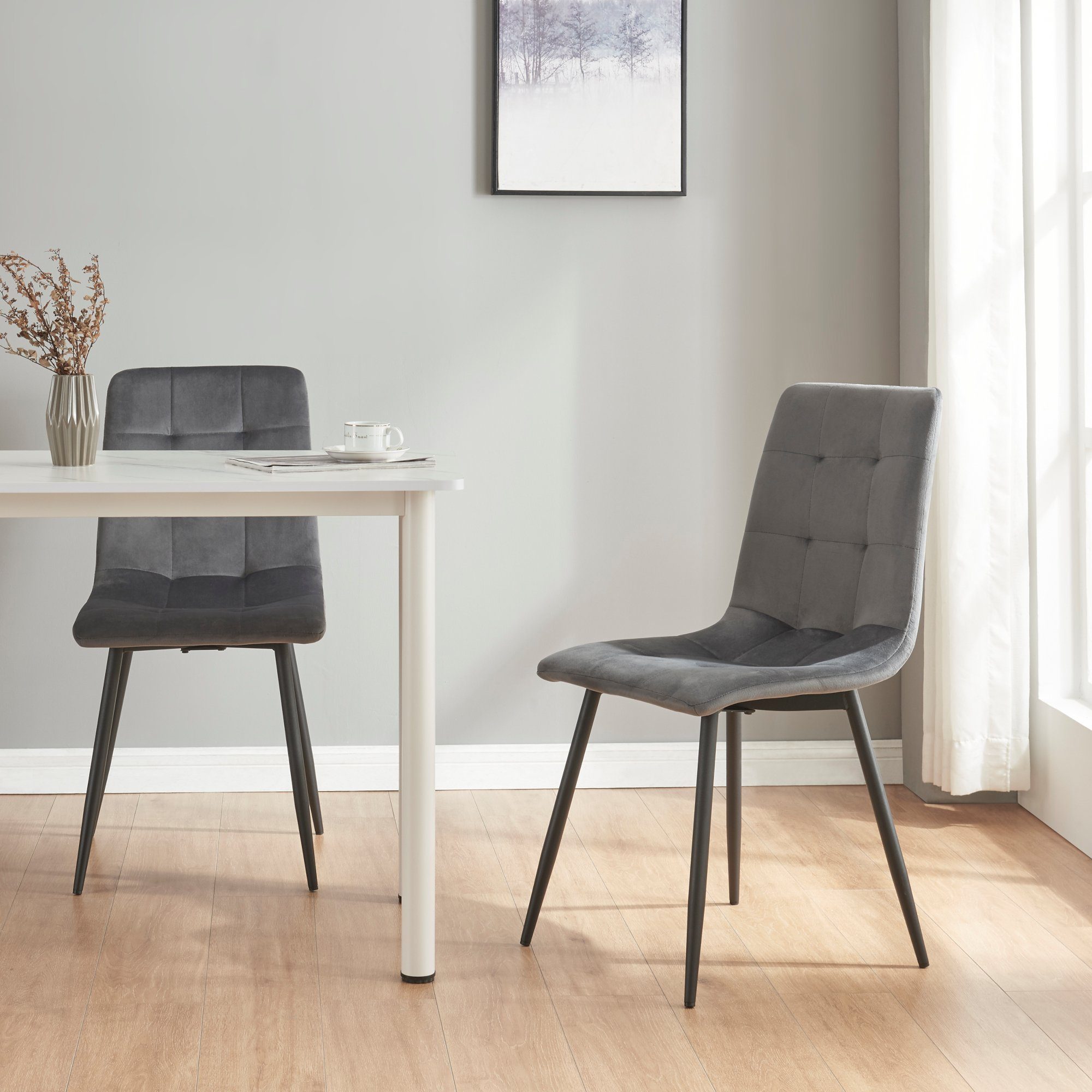 en.casa Esszimmerstuhl, »Lexnitz« 2er Set gepolstert günstig online kaufen