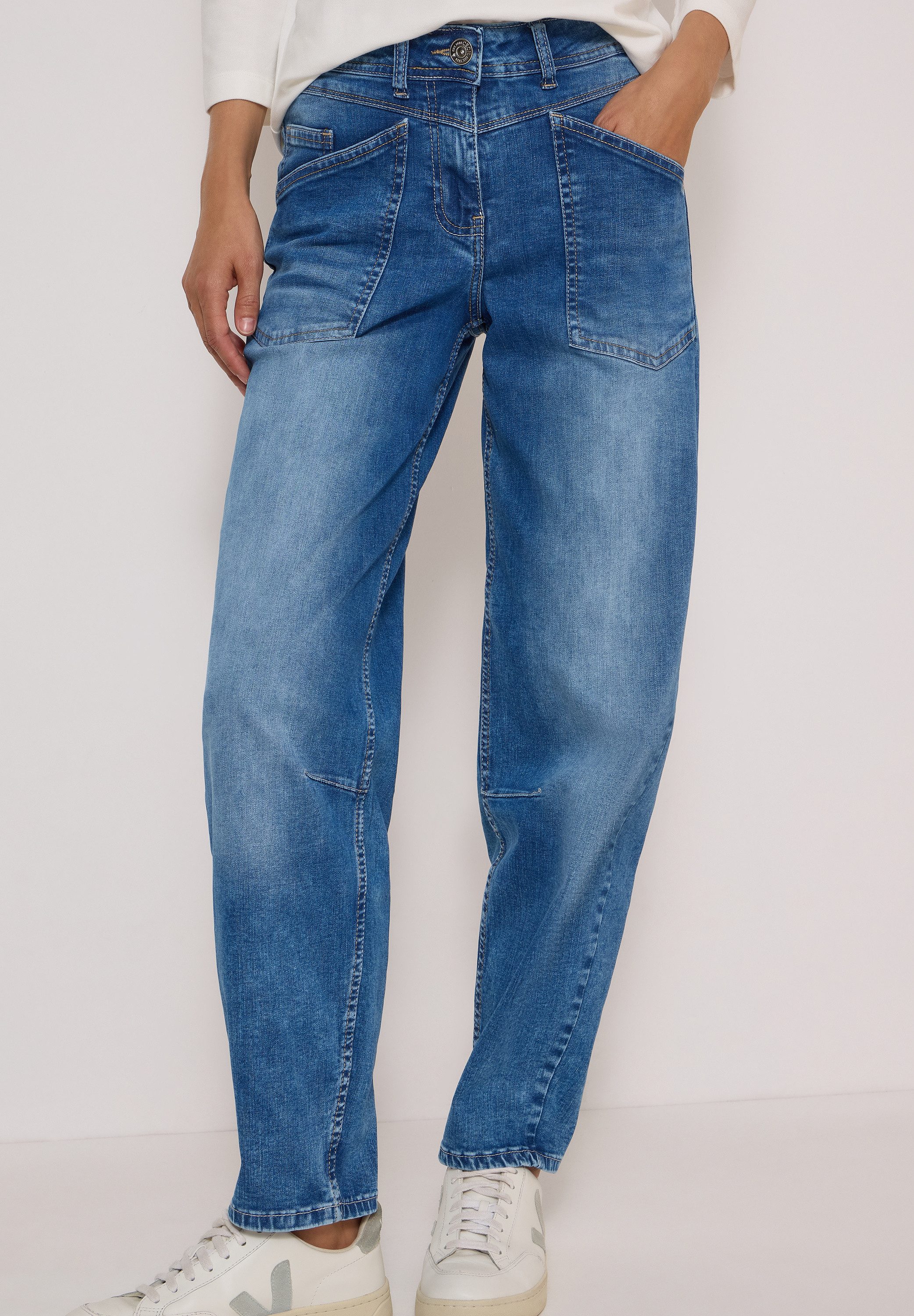 CECIL Loose-fit-Jeans Style Scarlett mit Barrel Legs / Stretch und 5-Pocket-Style