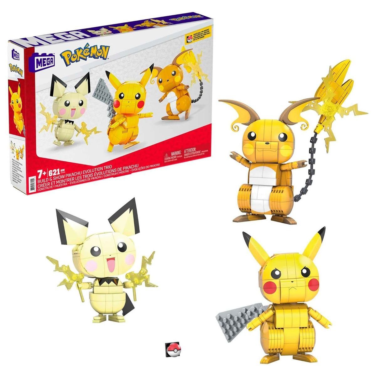 Mattel® Spielfigur Mattel GYH06 - Mega - Pokèmon - Bauen & Zeigen Pikachu Evolution Trio
