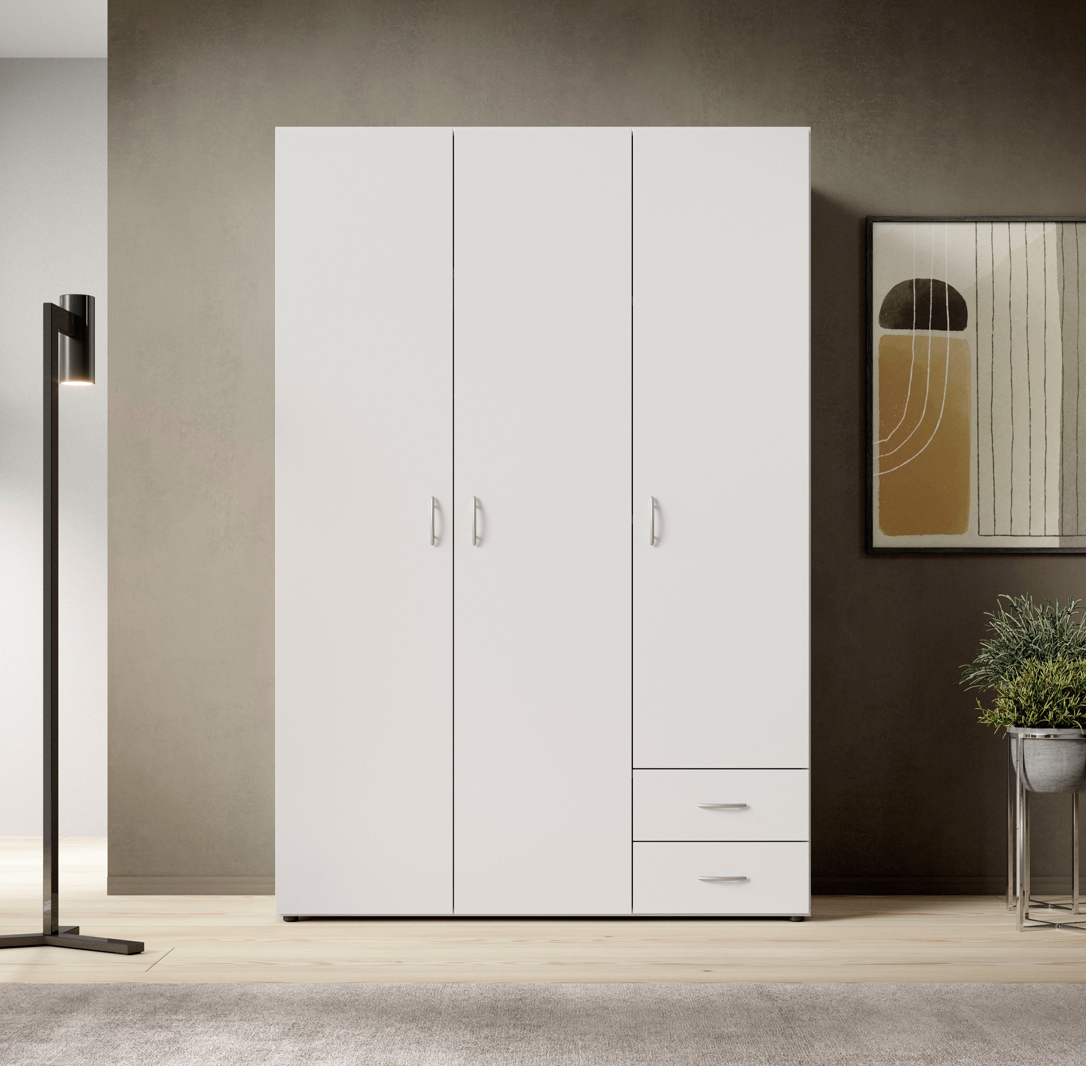 Schlafkontor Drehtürenschrank Base Kleiderschrank Joe Garderobe Hochschrank Wäscheschrank, Bega Schrank Schlafzimmer Bestseller in 3 Breiten und 2 Farben